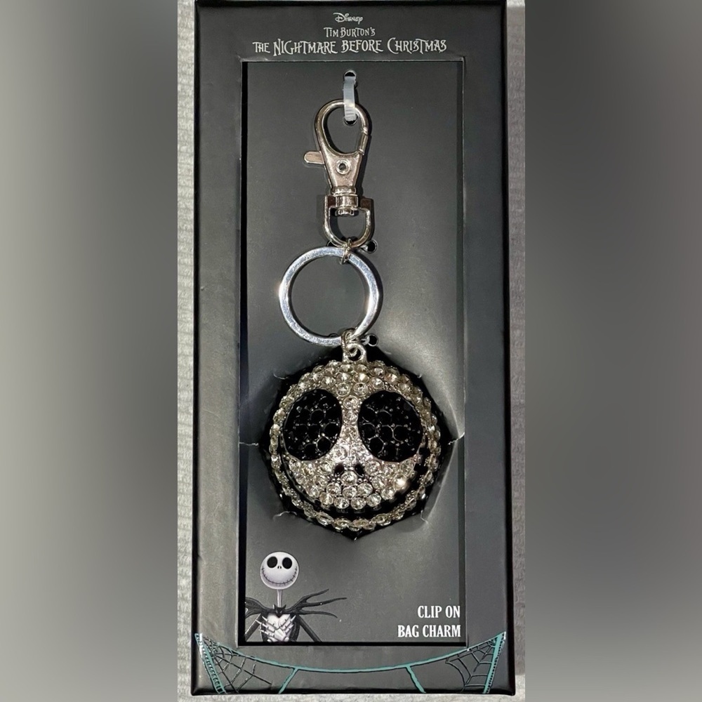 Disney Nightmare Before Christmas Jack Skellington Rhinestone Bag Charm Keychain